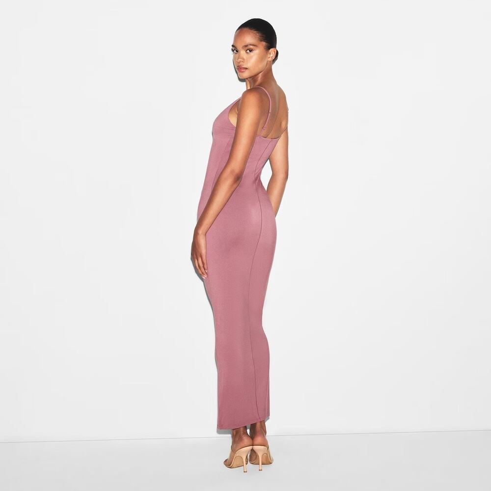 NWOT SKIMS Sleeveless Smooth Layers Maxi Dress in Dusty Rose - Picture 2 of 4